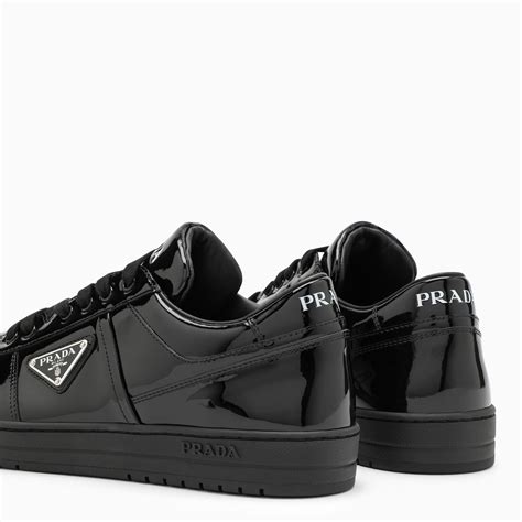 prada black patent leather trainers|Prada downtown patent leather sneakers.